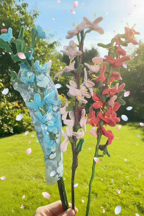 Cherry Blossoms Baby Blue Pink, Red, White Handmade Cherry Blossoms, Baby Blue Pink, Red, White Forever Flowers Long Lasting Cherry Blossom Bouquet Set of 12