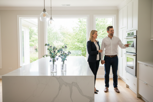 Forget-Me-Not — smaller flowers, agent engaging clients up close