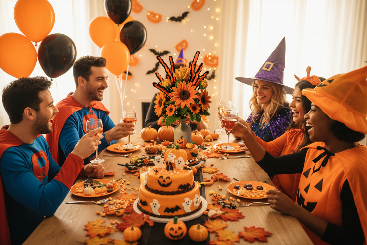 Halloween Fall Bouquet — happy Halloween party centerpiece