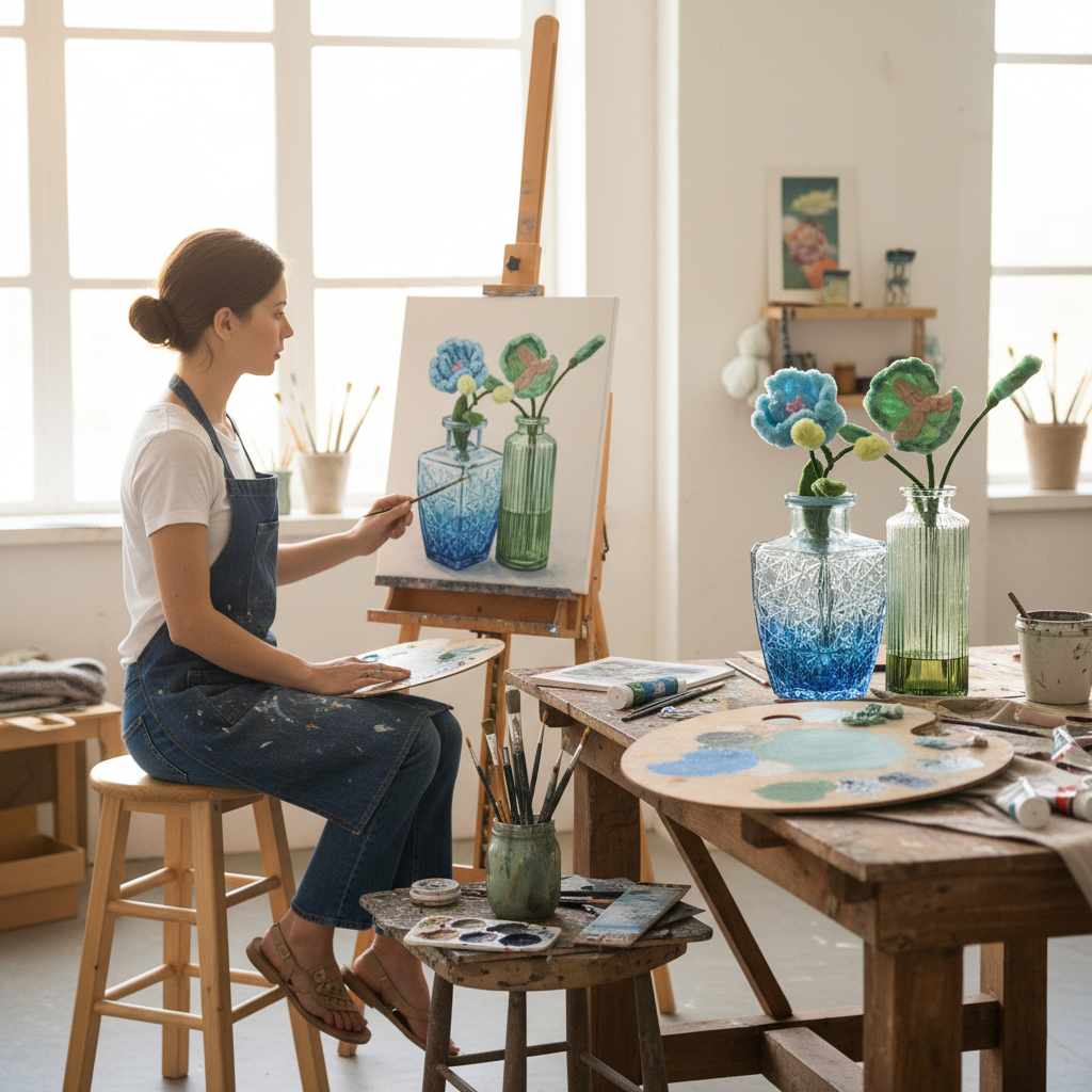 Sky Blue & Seafoam Green - Artist Studio